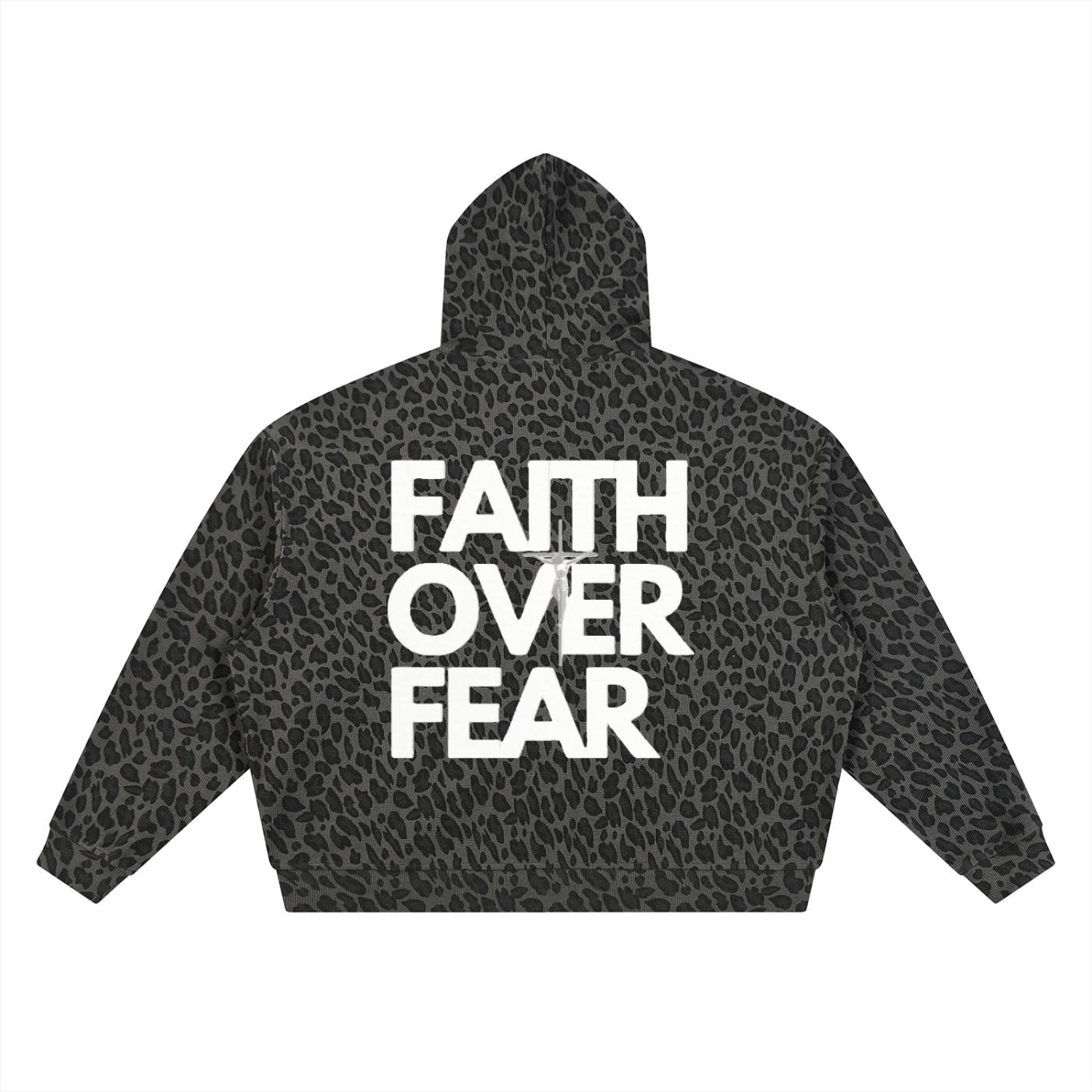 BLSSD CO. FAITH OVER FEAR LEOPARD ZIP UP HOODIE